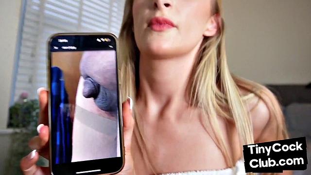 Cutie babe commenting on small dicks pic 