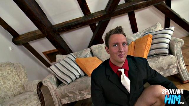 Small jock gets butthole stretched