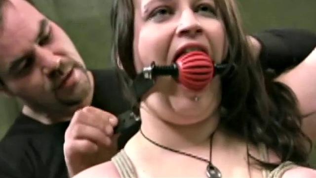 Chubby slave with tight beaver