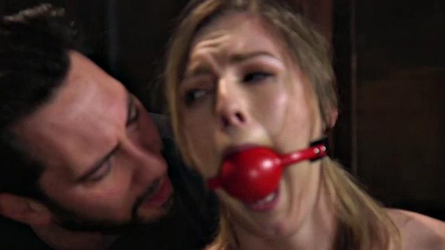 Kinky submissive slut gets her hair pulled, gagged, and fucked hard before deepthroating and taking it from behind