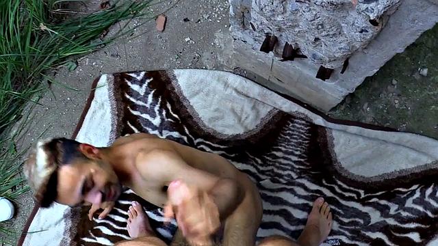 Euro guy picked up and bareback pounded outdoors