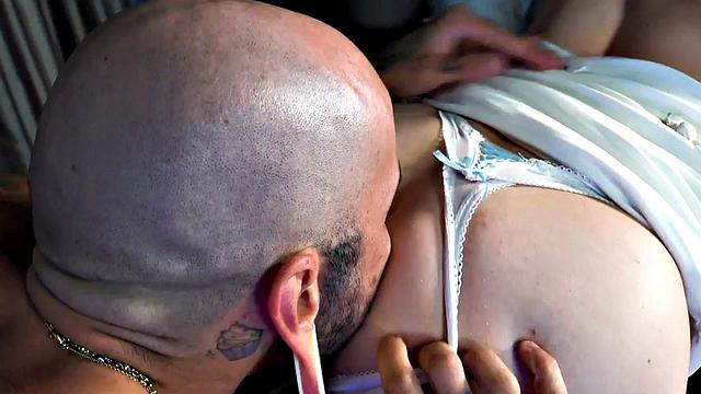 Tattooed MTF pussyboy gets licked by She MILF