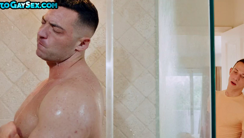 Skinny twink gets plowed by handsome stud after shower BJ