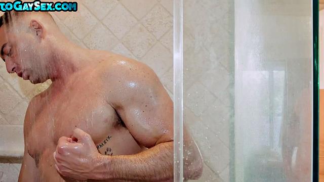 Skinny twink gets plowed by handsome stud after shower BJ