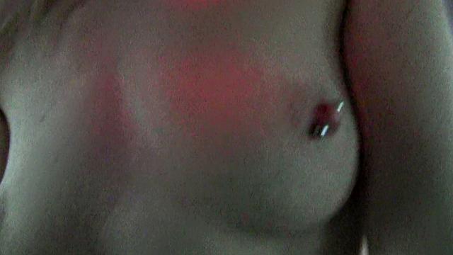 Hot Pink-haired cutie shows off her pink pussy to stranger