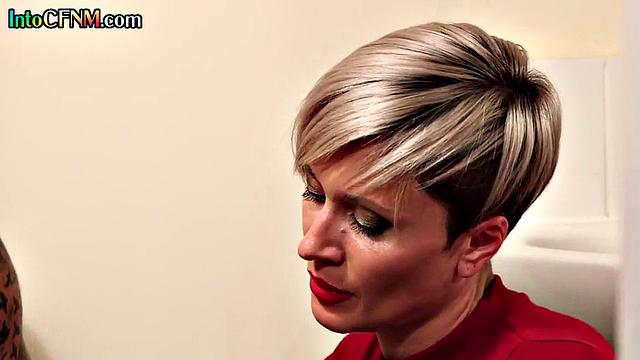 CFNM MILF tugging lover's big dick