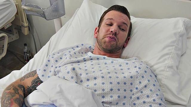 Nursing shemale barebacked from behind until climax