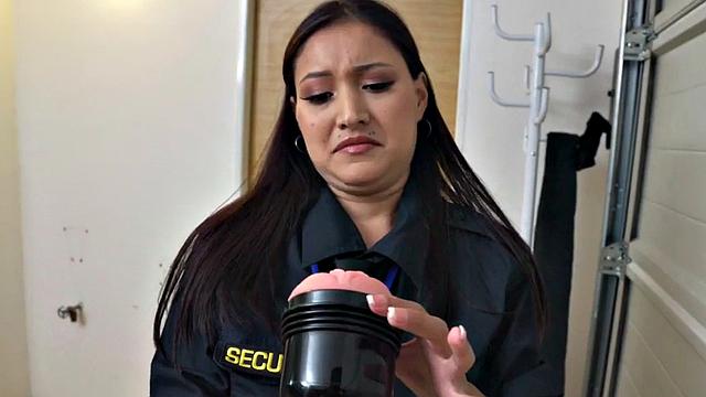 Ethnic security guard drilled