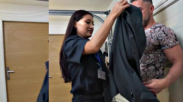 Ethnic security guard drilled