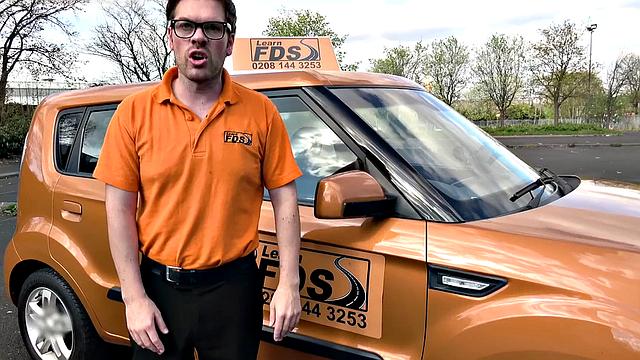 Blonde soldier takes on two cocks in a wild car ride