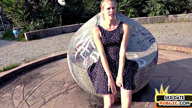 Pulled inked blonde riding a stranger's cock