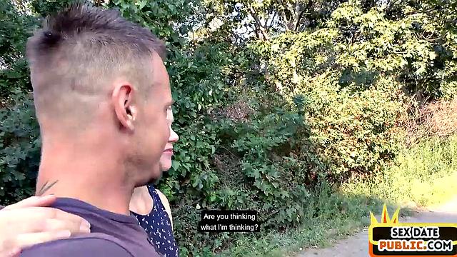 Pulled inked blonde riding a stranger's cock