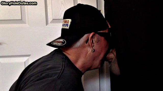 Cocksucking gloryhole DILF blows hard cock at his home