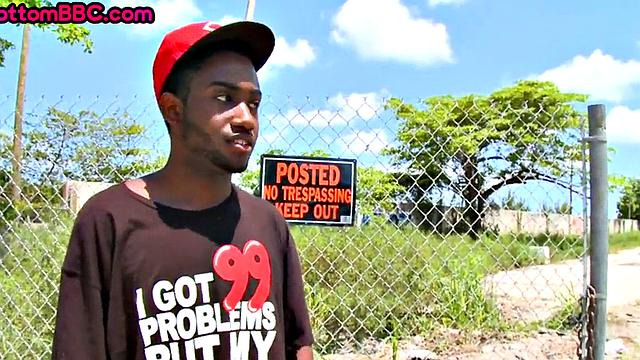 Black picked up and public banged outdoor for money