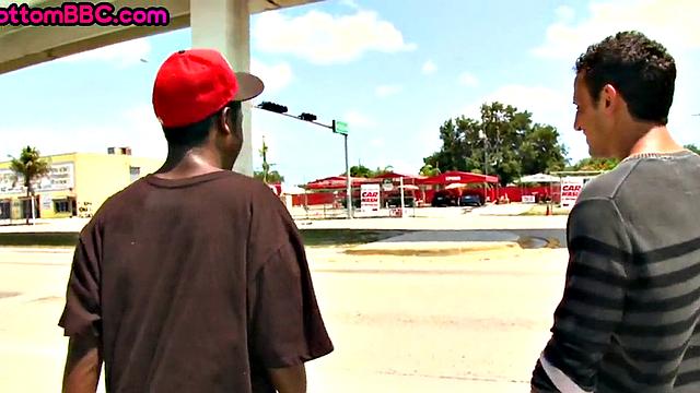 Black picked up and public banged outdoor for money