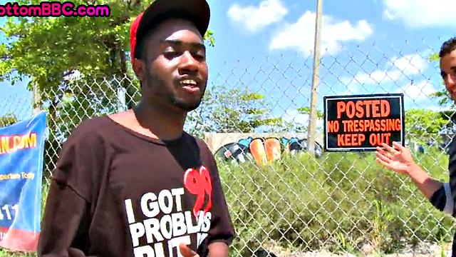 Black picked up and public banged outdoor for money