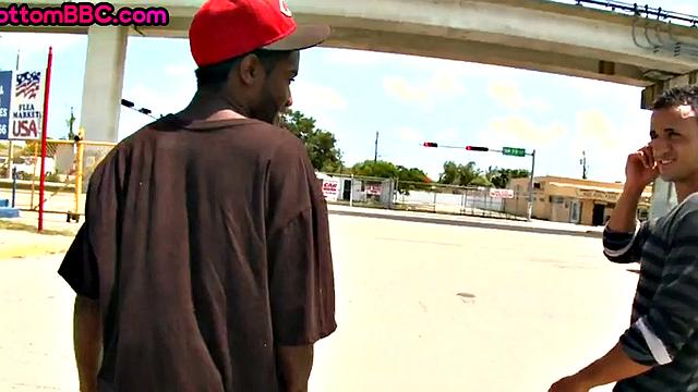 Black picked up and public banged outdoor for money