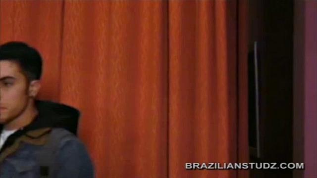 Miguel Torres in the toilet taking a piss when young Hugo Lopez steps out of a stall, and there's an instant attraction. Miguel fucks Hugo's face hard, before he slides his cock up the boy's ass.