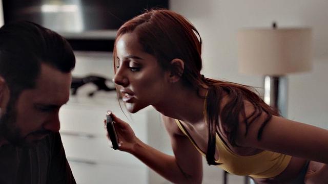 Redhead stepdaughter fucked in wet pussy in missionary