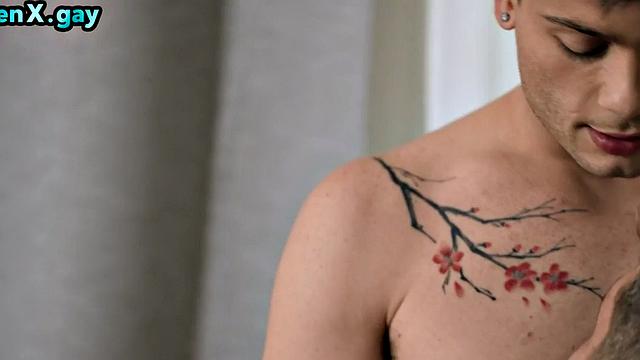 Manly athletic jock barebacks twink in dormitory