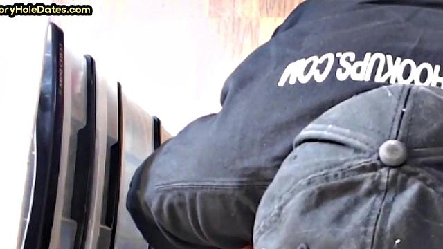 Homemade blowjob loving DILF sucks cock in gloryhole