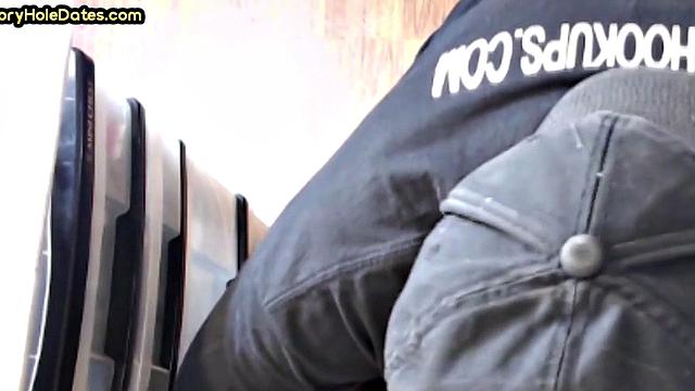 Homemade blowjob loving DILF sucks cock in gloryhole