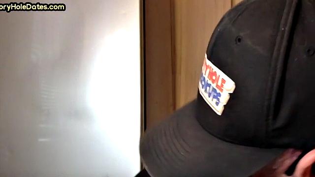 Homemade blowjob loving DILF sucks cock in gloryhole