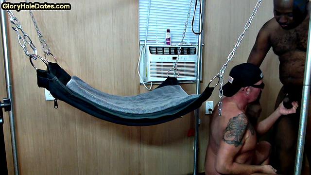 IR gaydaddy rimmed and banged in homemade sling anal