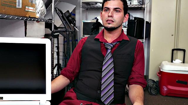 Dominant BBC jock fucks office stud in white tight ass