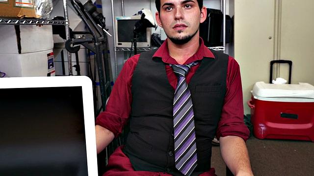 Dominant BBC jock fucks office stud in white tight ass