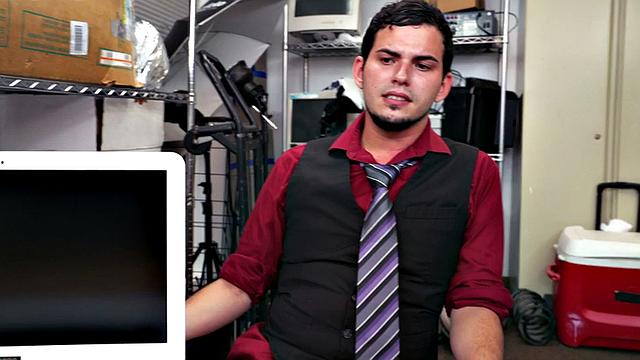 Dominant BBC jock fucks office stud in white tight ass