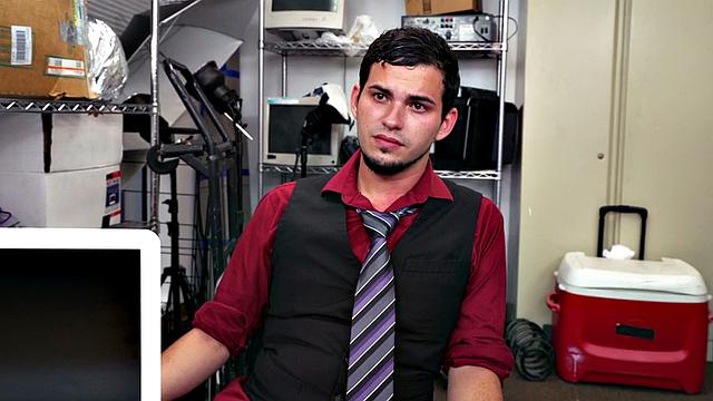 Dominant BBC jock fucks office stud in white tight ass