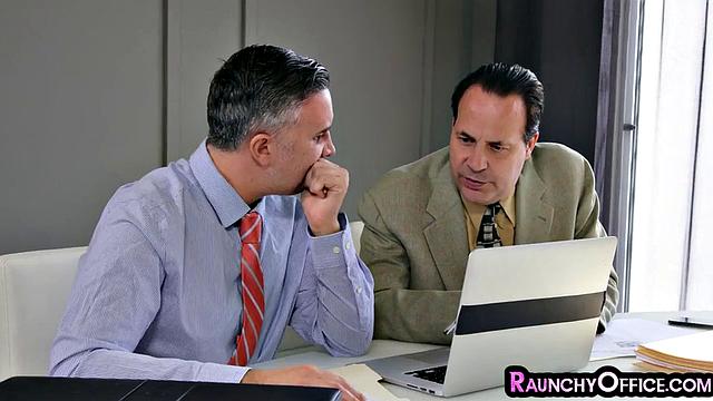 Skinny petite secretary deepthroating