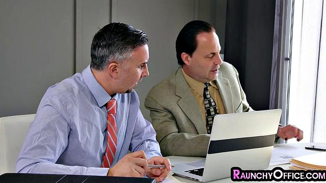 Skinny petite secretary deepthroating