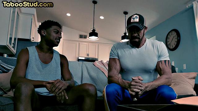 Muscled ebony doggystyled by DILF