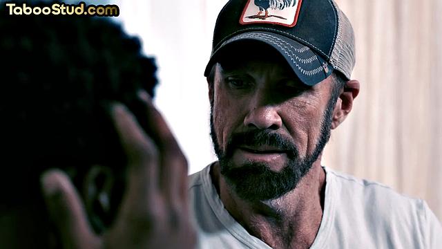 Muscled ebony doggystyled by DILF