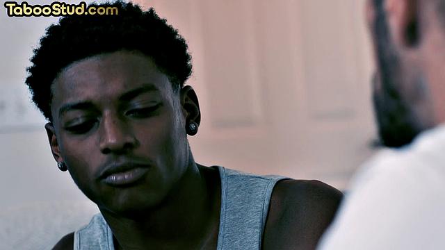 Muscled ebony doggystyled by DILF