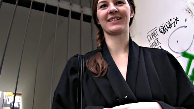 Russian beauty with pigtails bends over for cash & gets fucked in doggystyle POV