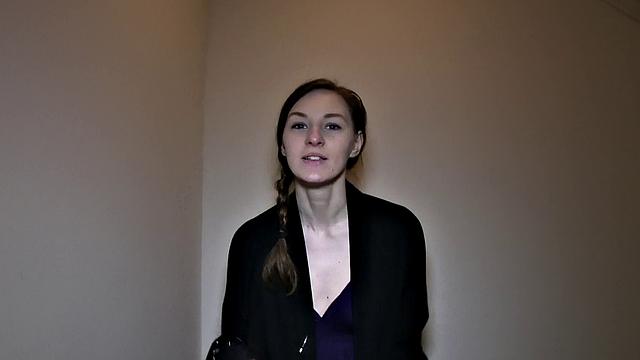 Russian beauty with pigtails bends over for cash & gets fucked in doggystyle POV