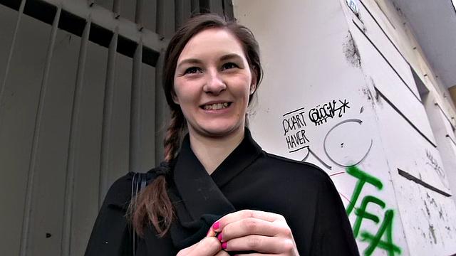 Russian beauty with pigtails bends over for cash & gets fucked in doggystyle POV