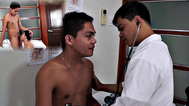 Unsaddled asian twink facefucks doctor pounding