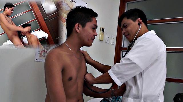 Unsaddled asian twink facefucks doctor pounding