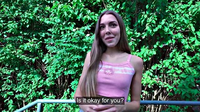 Model with bigbooty picked up and fucked in POV