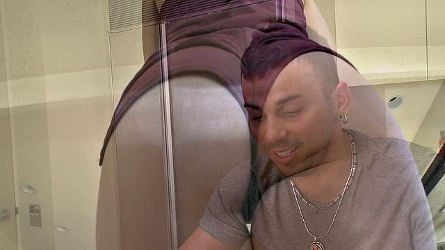 Watch this hot chick get her pussy and ass drilled in various positions while getting a cumshot in the bathroom