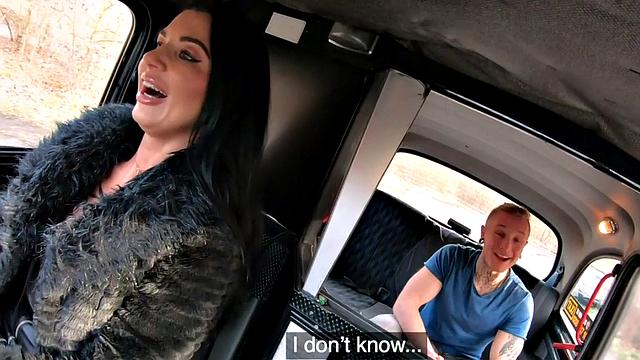 Curvy Euro cabbie in panties and thongs gets her ass pounded while driving
