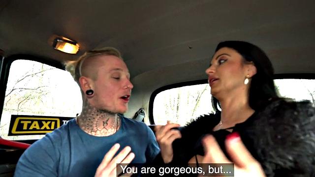 Curvy Euro cabbie in panties and thongs gets her ass pounded while driving