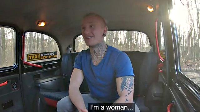 Curvy Euro cabbie in panties and thongs gets her ass pounded while driving