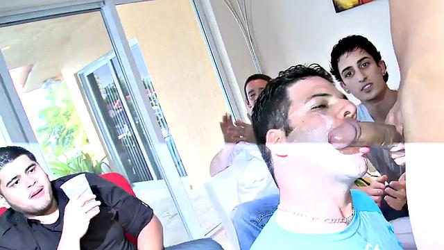 Real stripping party with amateur cocksucking