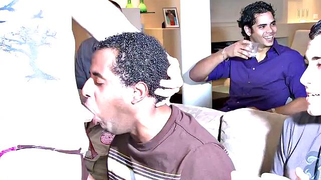 Real stripping party with amateur cocksucking