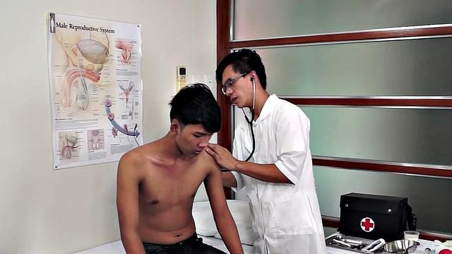 Asian twink toyed by doctor after medical anal checking